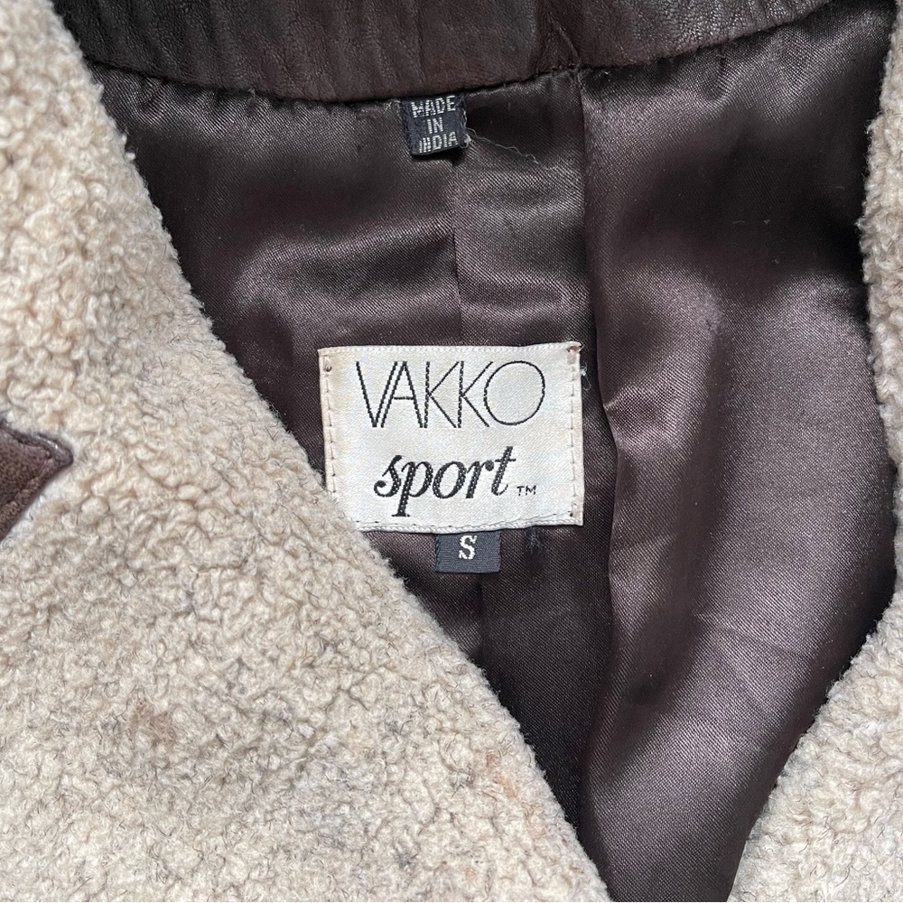 Vintage VAKKO Sport 100% Leather and Shearling Jacket - Picture 4 of 8